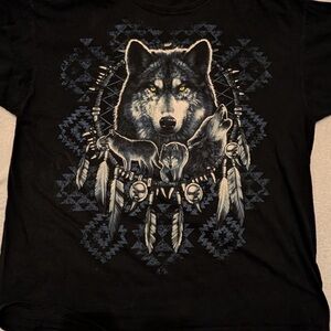 Majestic Wolf Pack Black Tee